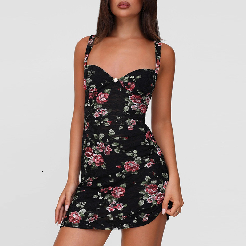 INS Womens 2025 Spring/Summer New Style Sexy High Waist Slimming V-neck Open Backpack Hip Strap Dress