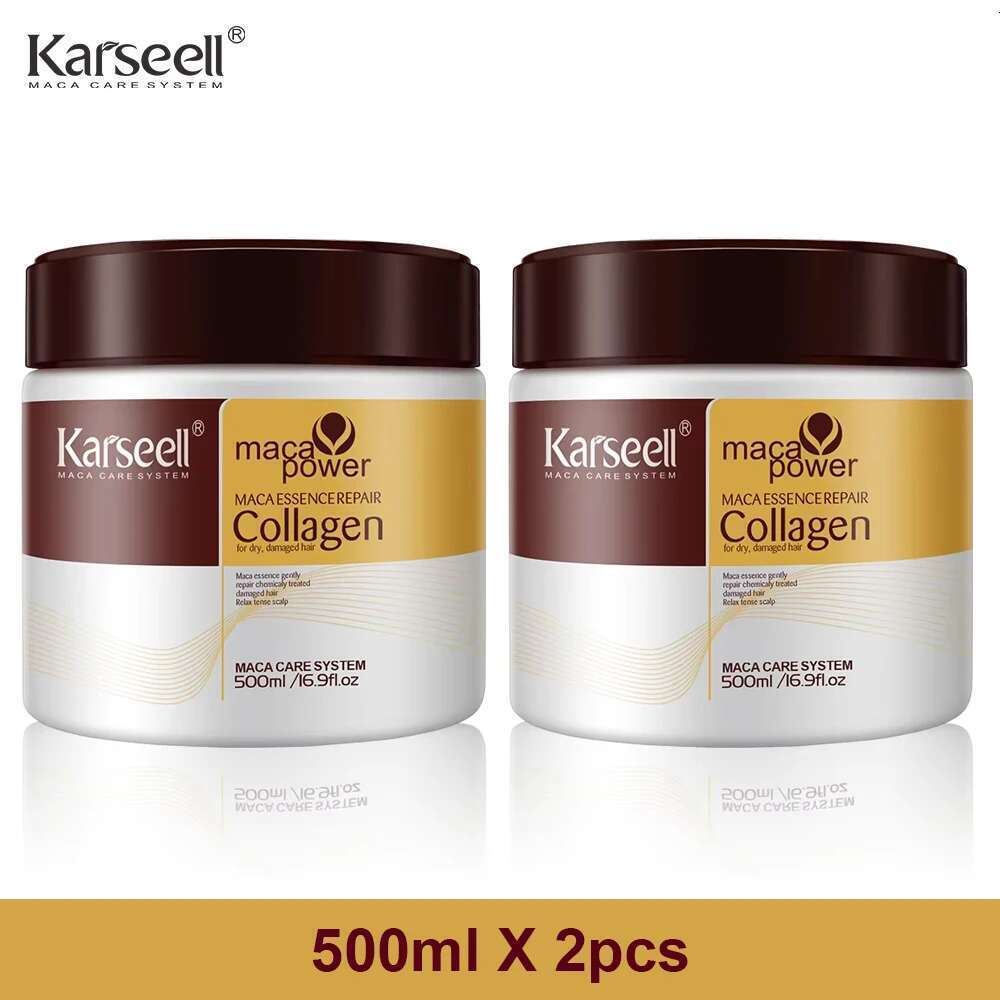 Karseell 2Pcs Collagen Treatment Deep Repair Conditioning Argan Oil Mask Essence For Dry Damaged All Hair Type