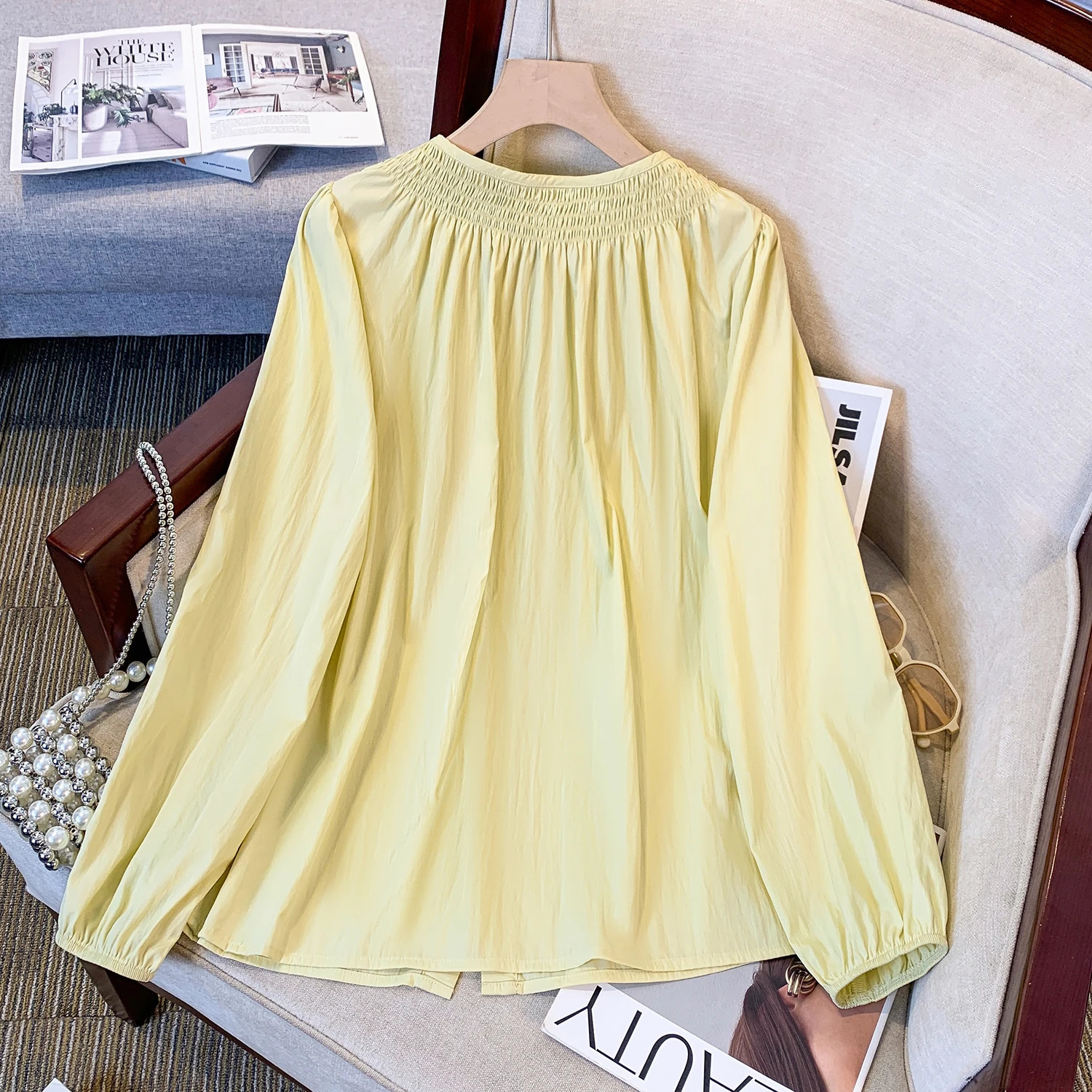 Plus Size Shirt Female Spring Summer Arrivals O Neck Collar Long Sleeve Tops For Woman Loose Ladies Shirts Blouses 250514