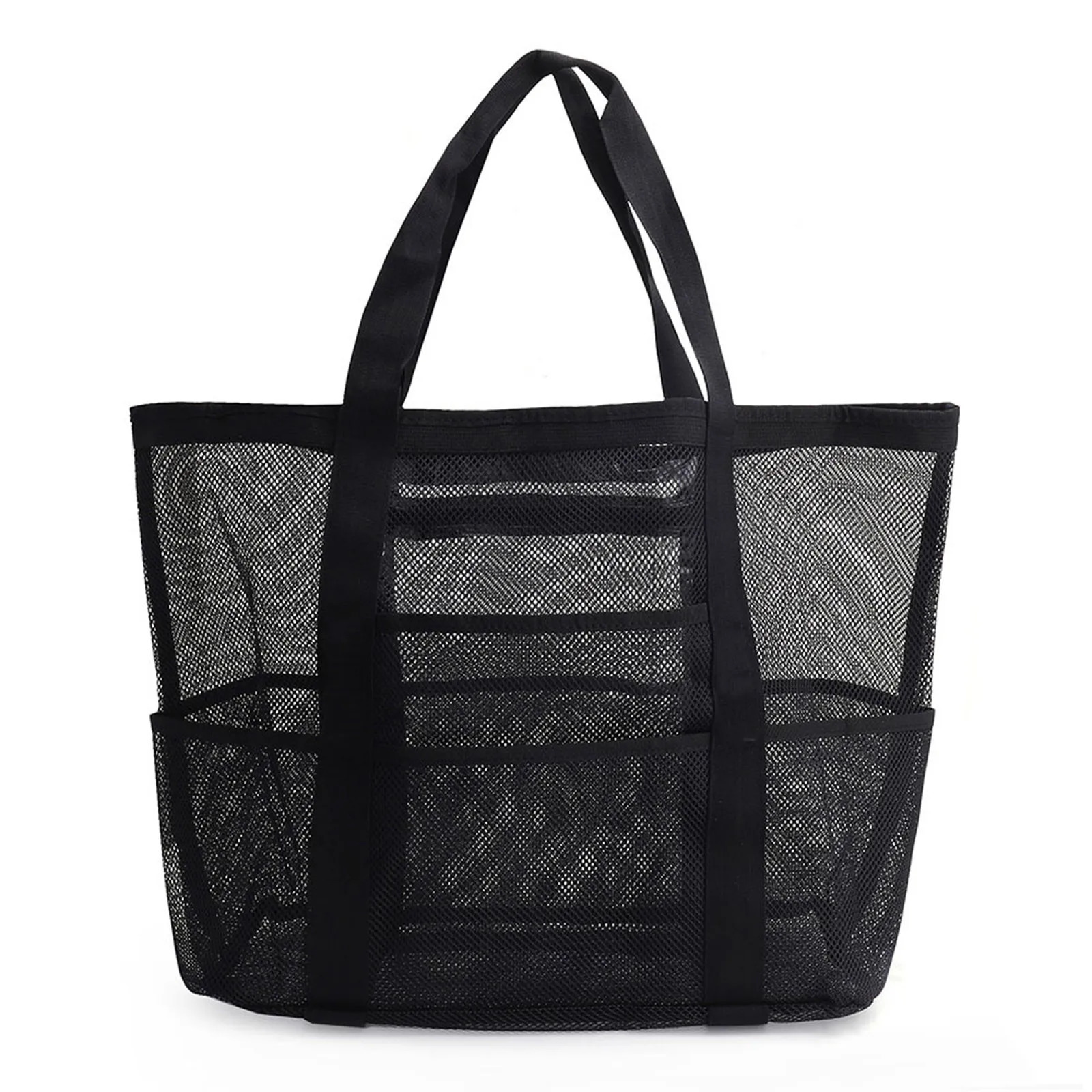 Mesh Beach Tote Large Bag Women Multiple Pockets Shoulder Handbag Travel Shopper Swimming Waterproof Pool Storage Picnic Bags 250514