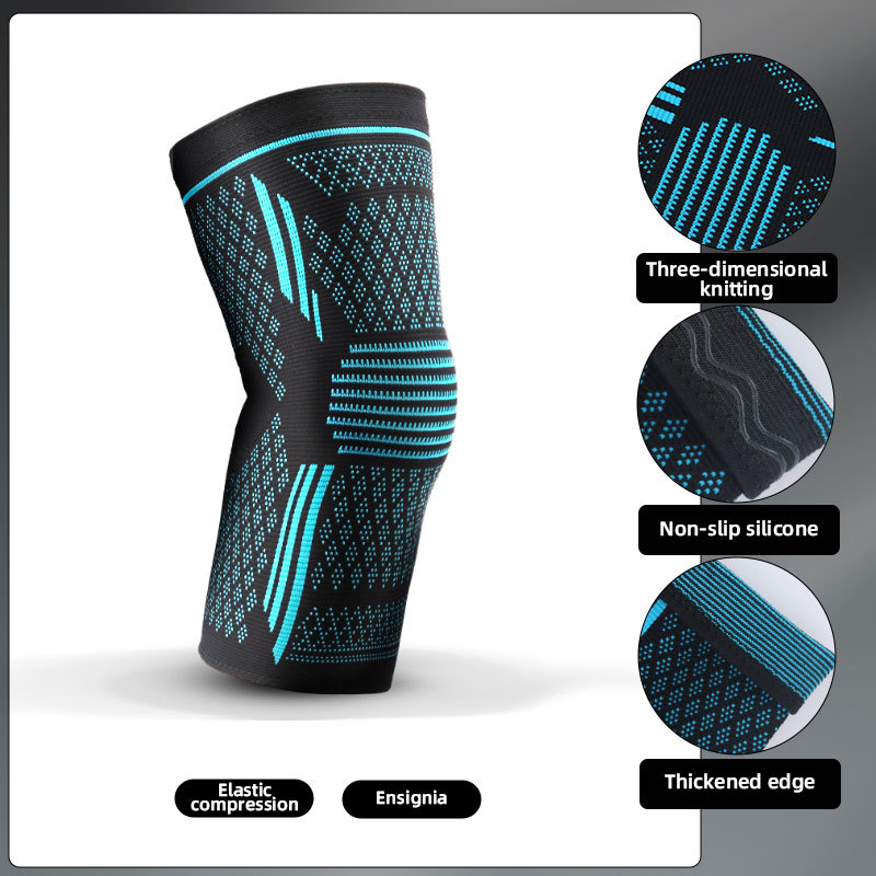 foursided elastic knee pads double corrugated silicone nonslip nylon knitted breathable outdoor cycling mountaineering sports protective gear