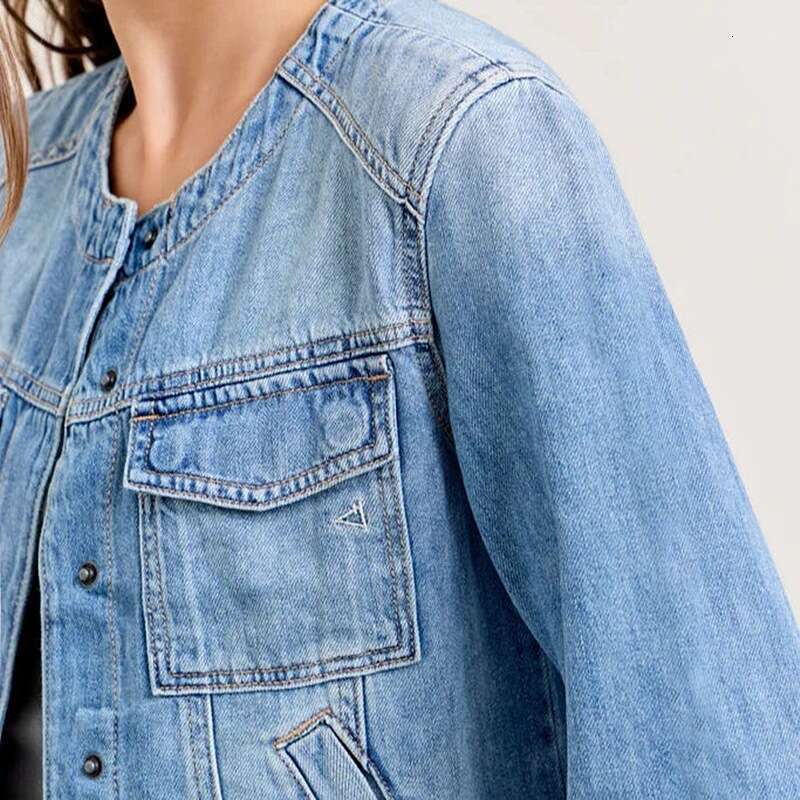 Coats Tweed Jacket Jackets Designer Women Women Spring 2025 New Slim Fit Short Sleeved Workwear with Multiple Pockets Denim Jacket for Women Autumn Dr
