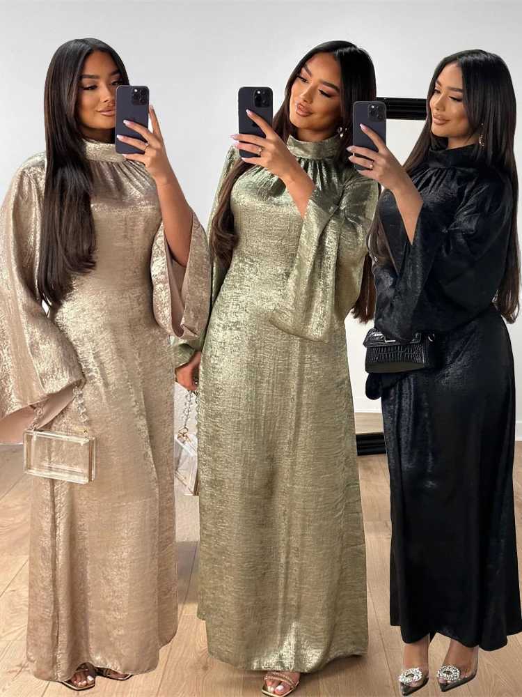 Fashion Satin Abaya Dubai Luxury 2024 Muslim Kaftan Dress Abayas For Women Ka Caftan Marocain Robe Femme Musulmane Vestidos X250514