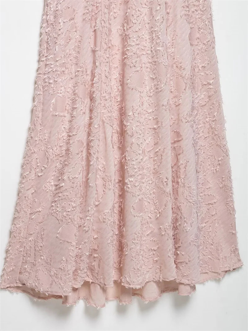 Womens Dress Summer Pink Halterneck n Maxi Sexy Slim A Pendulum Personality Flower Decoration 250514