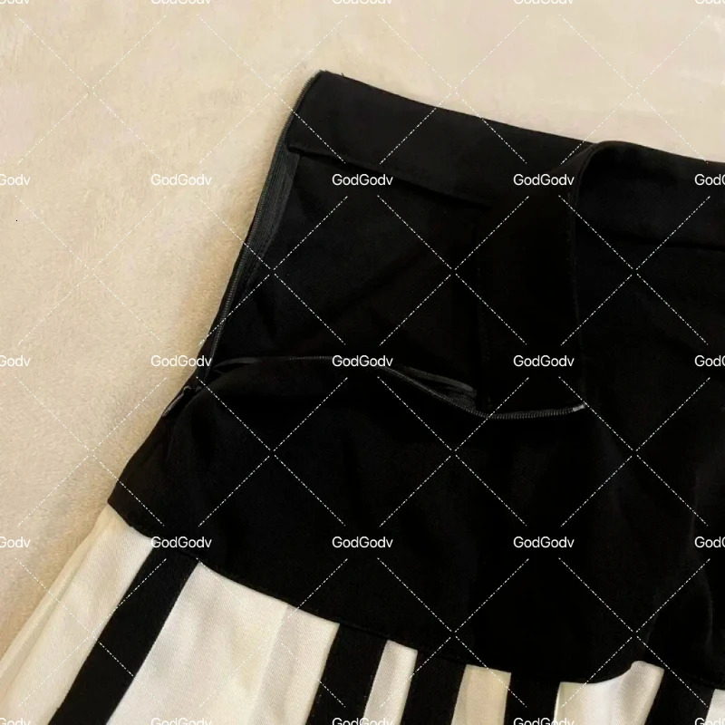 Spring Black White Spliced Women Short Skirt Y2k Slim n Harajuku Mini Female Empire Korea Style Chic Piano 250514