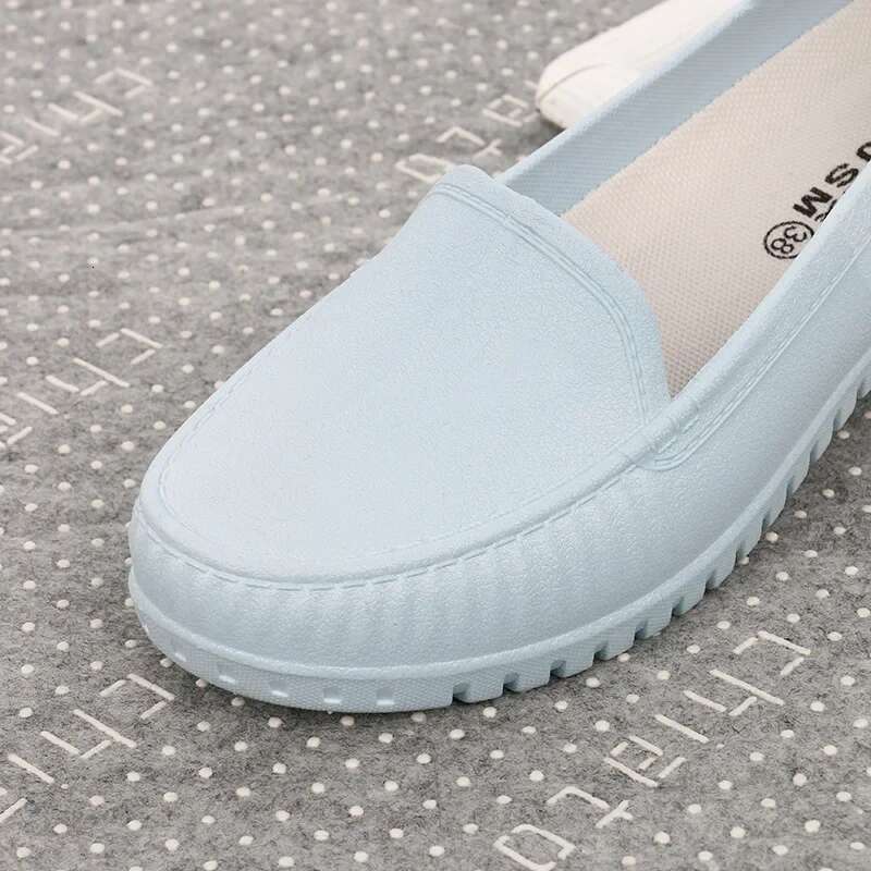 Women's Spring Summer Female Flat PVC Waterproof Women Shoe Non-Slip Comfortable Casual Woman Rain Boots Flats Shoes