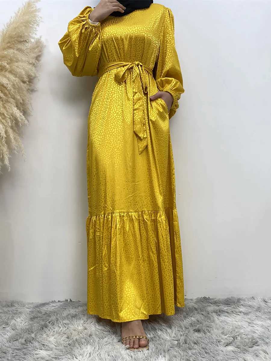 Muslim women Ramadan women popular solid color fashion clothing Turkey Dubai new dress Arab fashion women dress X250514