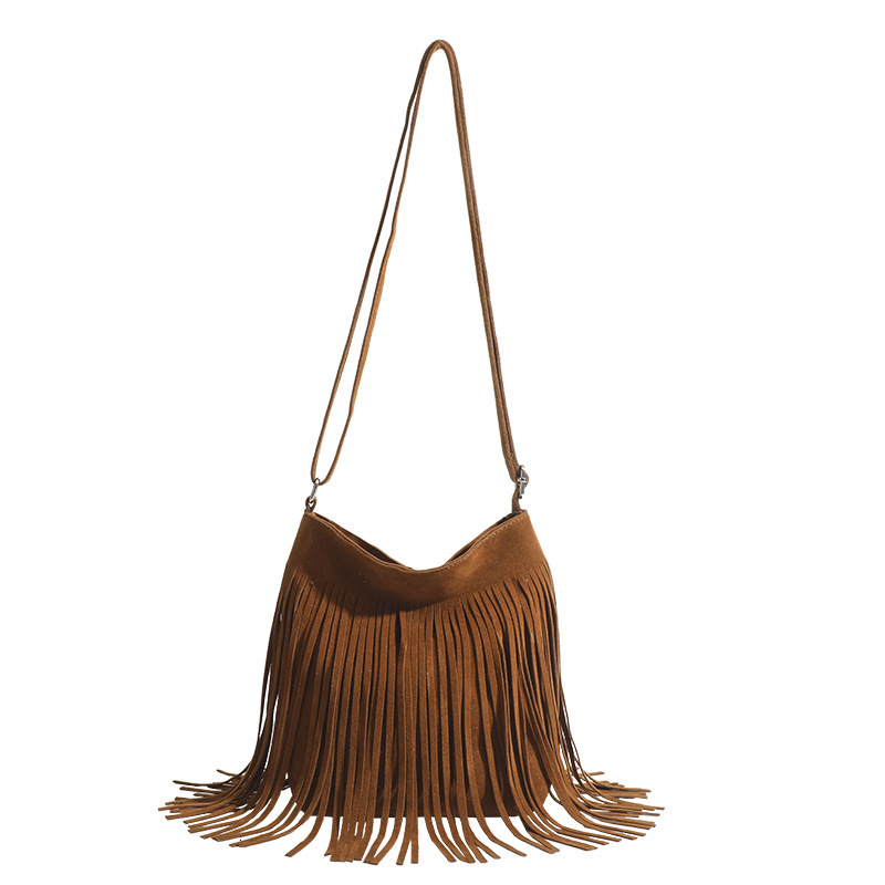 2025 New American Bohemian Tassel Classic Fashion Designer Multi functional Advanced Retro Versatile Saddle Thai Cool and Spicy Crossbody Bag Underarm