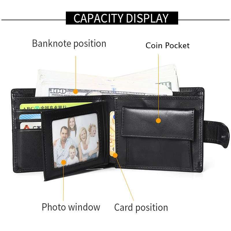 Coin Pocket Designer Dollar Mens Leather Wallet with Rfid