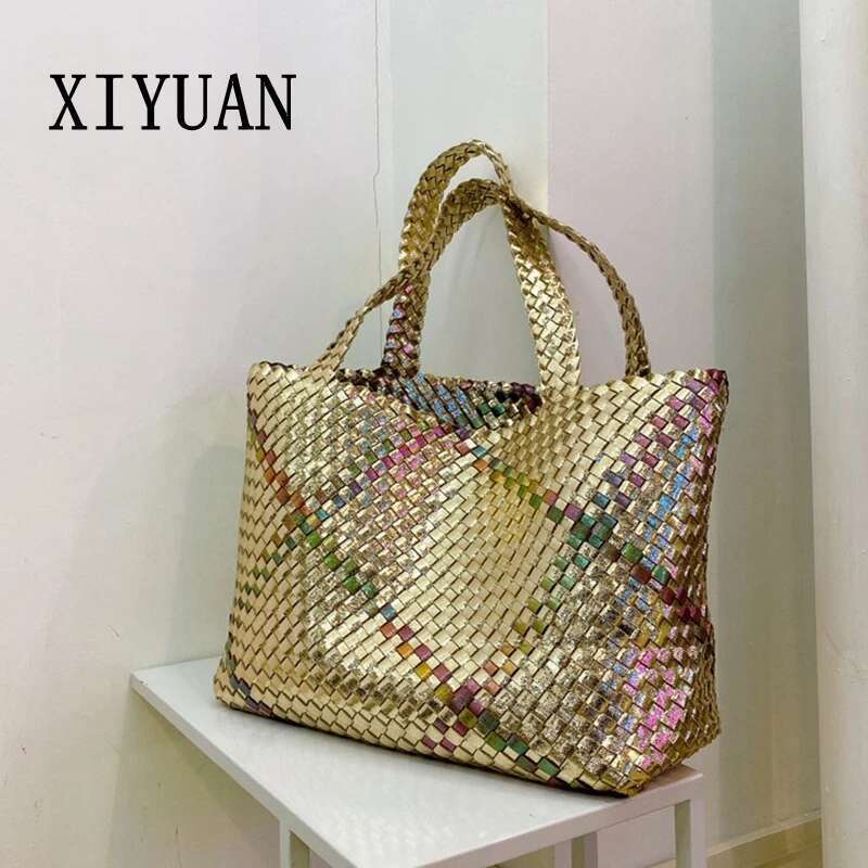 Lady Woven Large Capacity Tote For Women Designer Soft Leather Handbag Quality Handbags Big Shoulder Bag