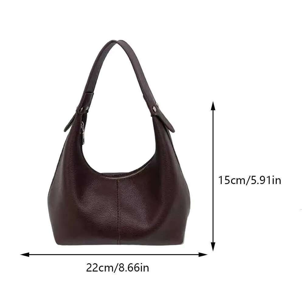 Women Vintage Underarm PU Leather Soft Hobo Shoulder Bags New Solid Color Casual Armpit Handbag Girls Outdoor Daily Tote Bag