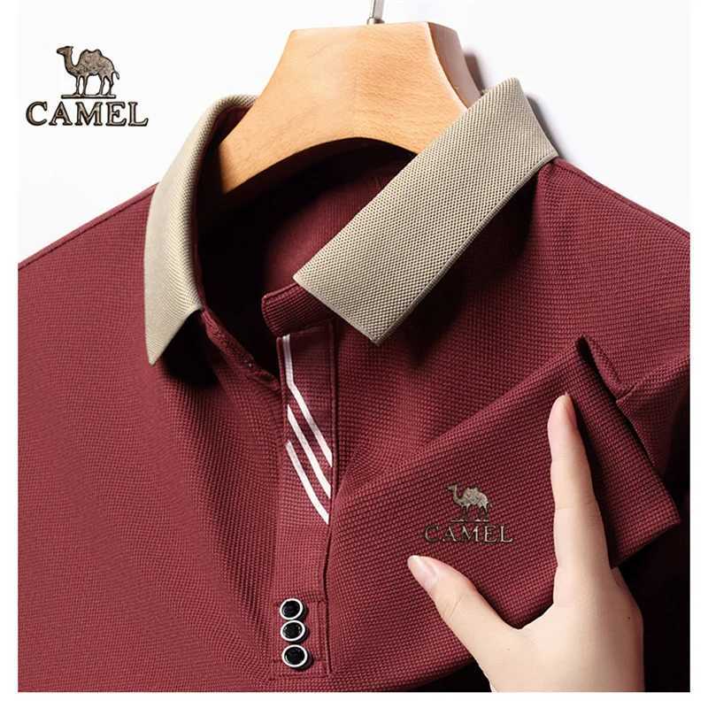 Camel Gold Label New 2024 Summer New Mens Polo Shirt Light Mature Casual Solid Color Middle aged Business Polo Neck Breathable X250514