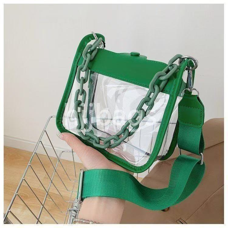 Designer Shoulder Bags 25ss Summer Women Clear Transparent Crossbody Bag Female Jelly Handbags And Purses Pvc Acrylic Chain Square Bolsos