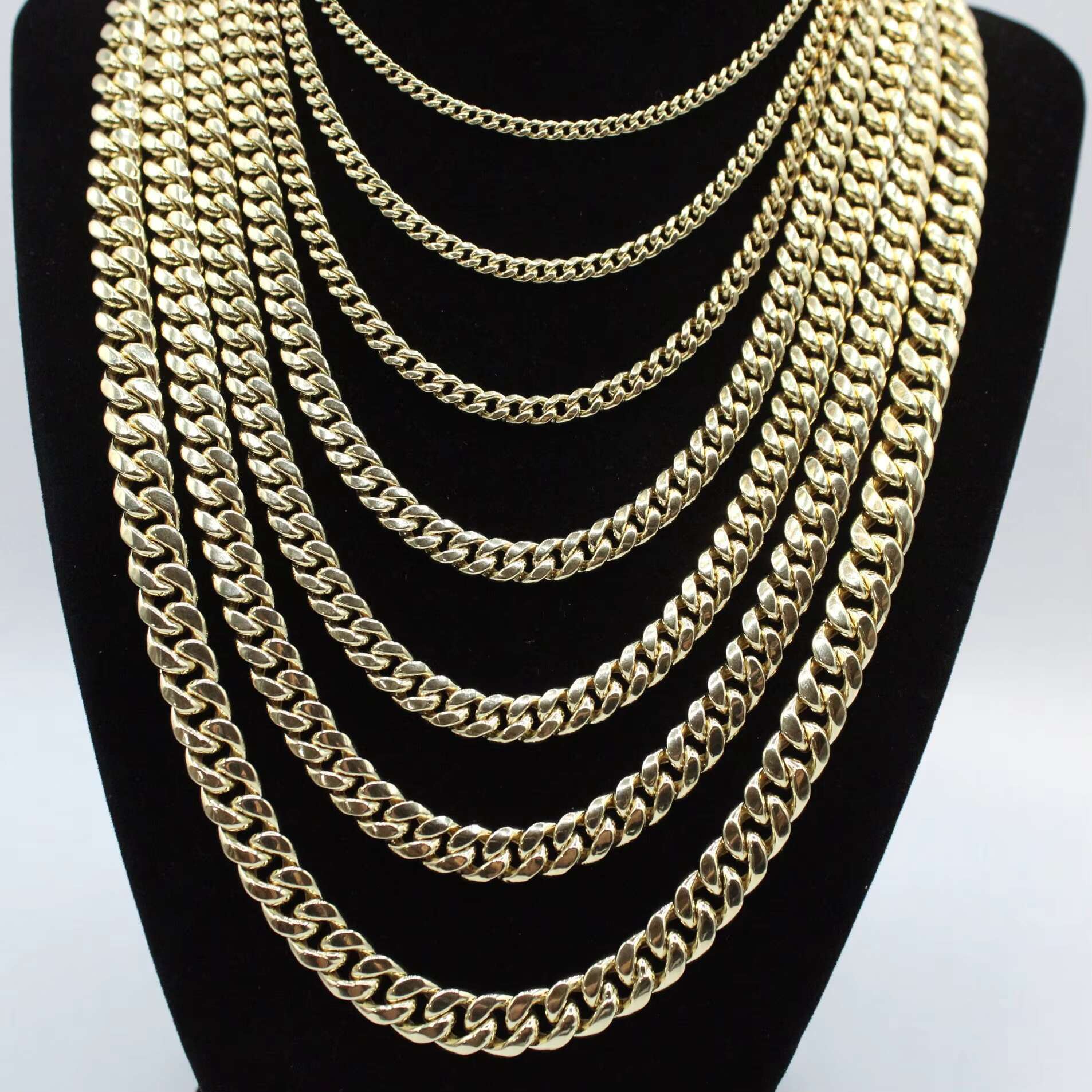 Duyizhao Luxury Stainless Steel High Quality 14mm14k Gold Plated Miami Cuban Link Chain Necklace Jewelry for Men