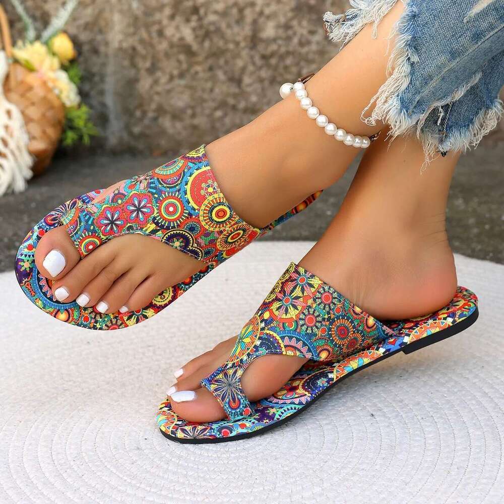 Bohemian wer Pattern Sandals Casual Lightweight Shoes Flip ps Fashion Big Size Slippers Home Slides Women