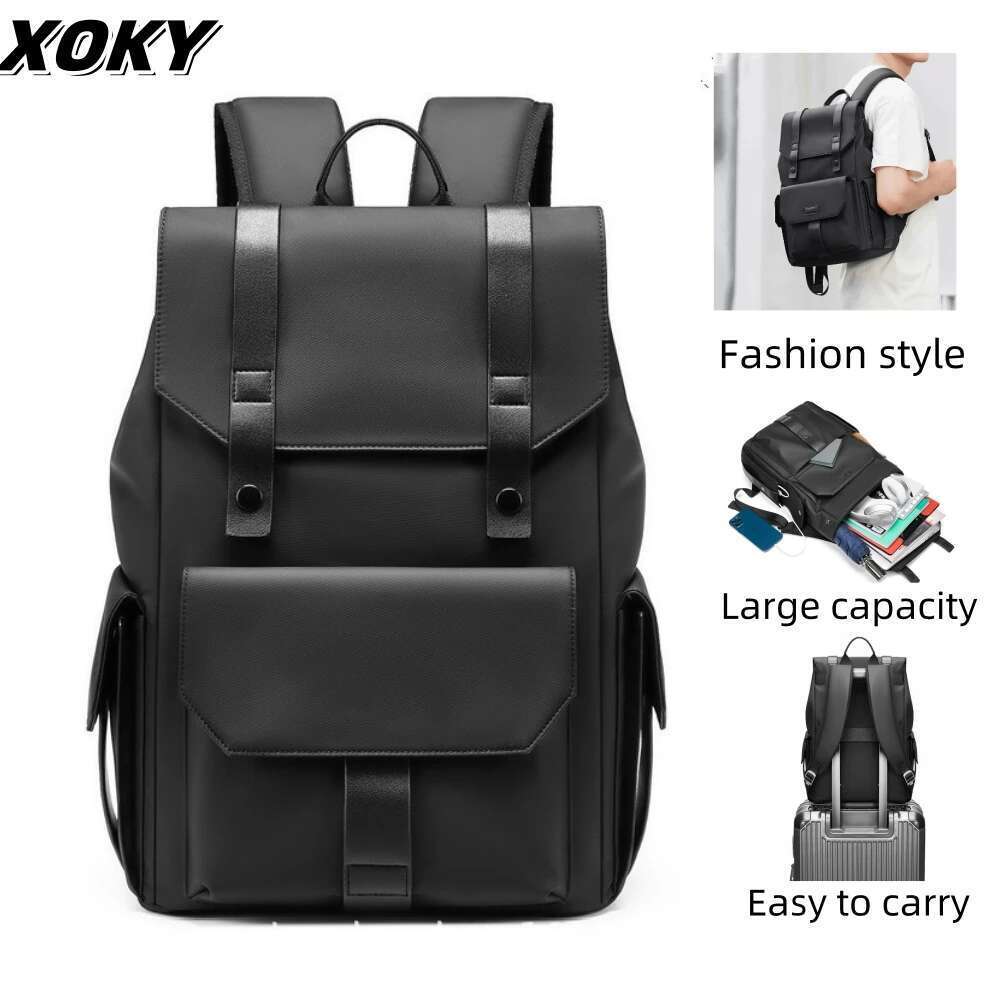 XOKY Fashion Business Men Travel Waterproof Expandable Backpack Large Capacity Bag 2301