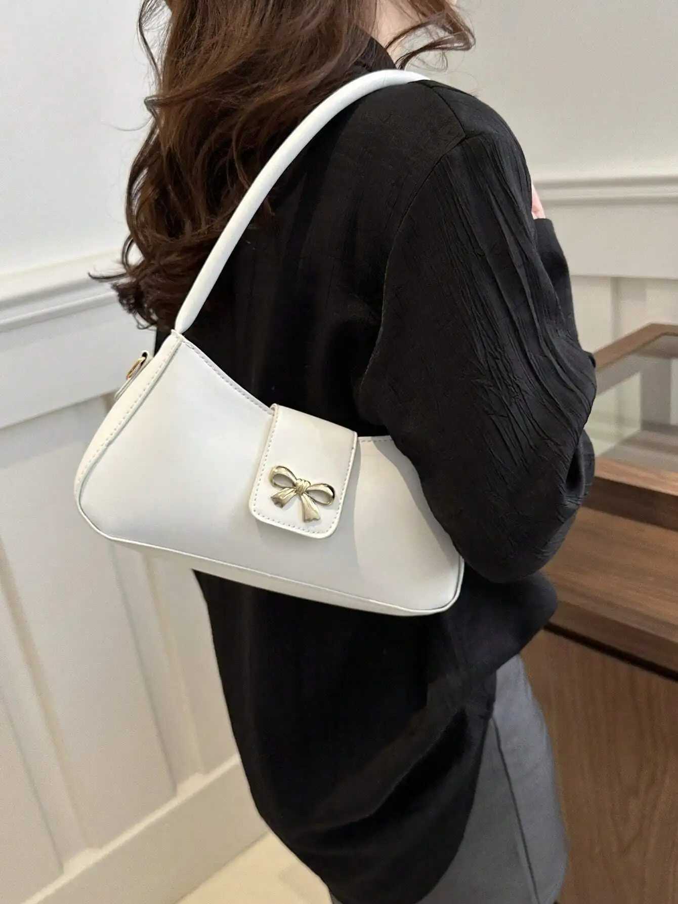 New Simple Style Bow Knot Decorated Shoder Bag Solid Color Crossbody Bag For Wen Street Fi Work Cmuting Z250514