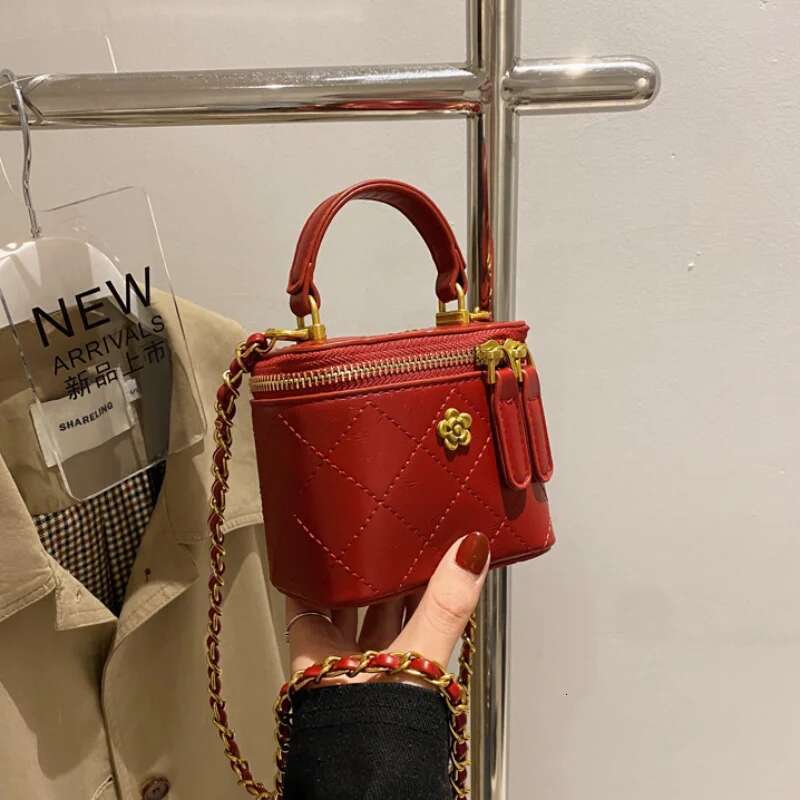 Shoulder Bucket For Women Classic Mini Clutches Female Small Square Bag Crossbody Metal Chain Handbag