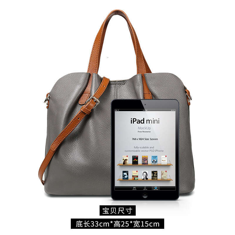 Tote Bag Commuter Leather High End High Capacity Tote Bag With Contrasting Color Top Layer Cowhide For Women S Niche Crossbody Handbag KQ