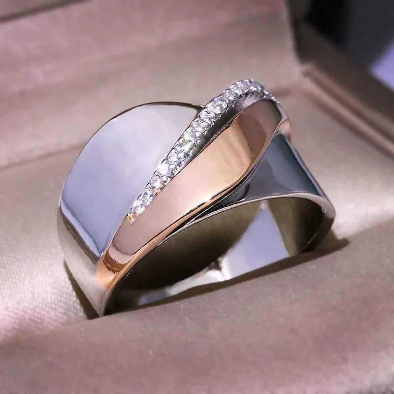 Exaggerated Personality 925 Sterling Silver Retro Large Rings for Women Punk Style Stamp Luxury Crisscross Statement Silver RingXJ250514