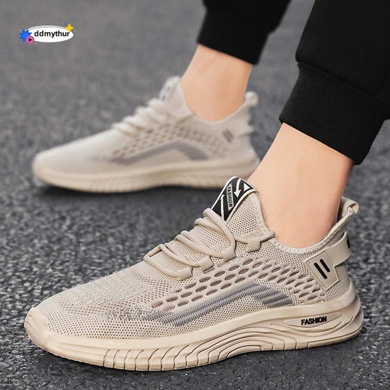 Spring New Men's Flying Weave Breathable Seasonal Fashion Hollow out Sports Running Cloth Casual Shoes Tiktok Live Broadcast for Men ddmythur