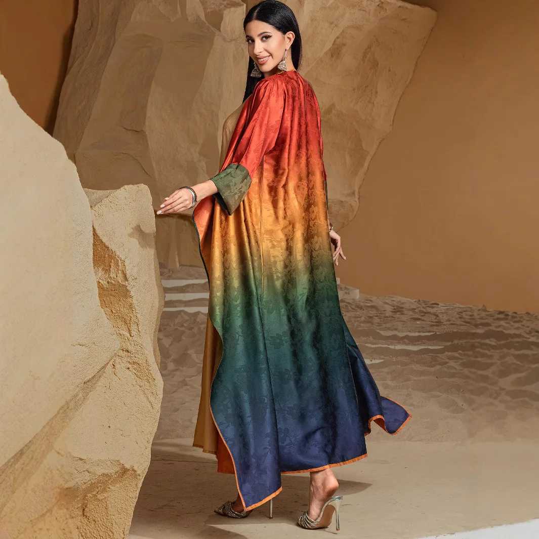 Reversible Kimono Cardigan Ramadan Dubai Abaya Gradient Color Jalabiya Eid Muslim Dresses Women Turkey Kaftan Ka Femme Robe X250514
