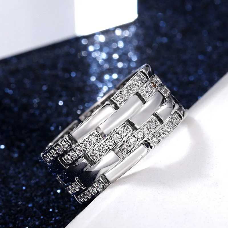 Luxury 925 Sterling Silver Women Finger Rings Shiny CZ Anniversary Gift Simple Stylish Design Versatile Fashion JewelryXJ250514