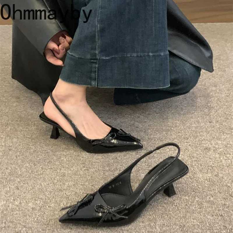Summer Womens High Heel Mules Sandals Elegant Pointed Toe Slip On Singbacks Shoes Ladies Dancing Party Prom Shoes W250514