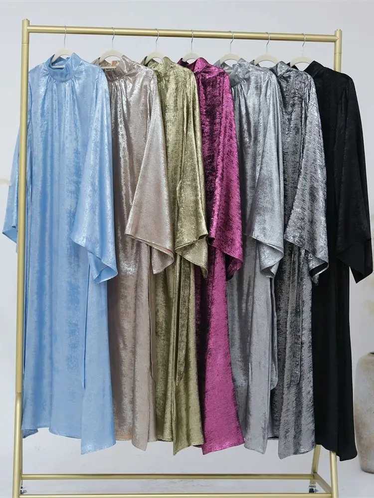 Fashion Satin Abaya Dubai Luxury 2024 Muslim Kaftan Dress Abayas For Women Ka Caftan Marocain Robe Femme Musulmane Vestidos X250514