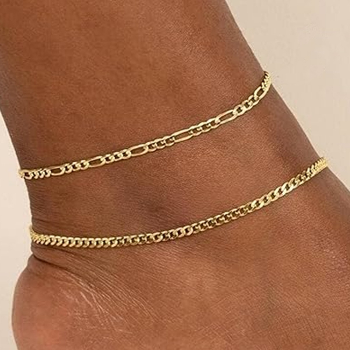 Jewelry Simple Metal Figaro Set Beach Women's New Foot Chain