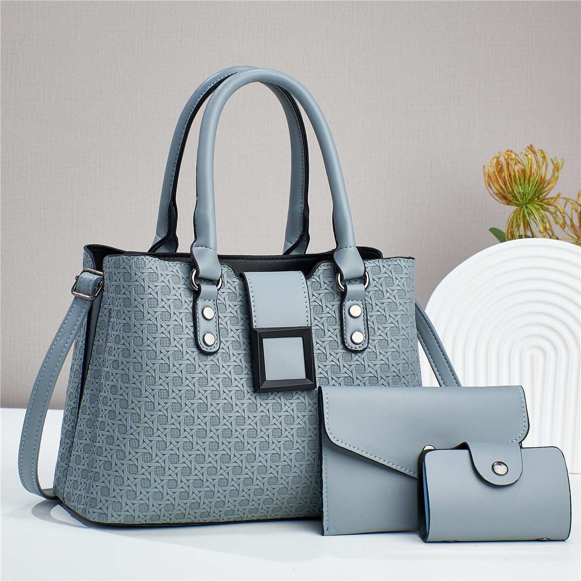 Free shipping 2025 new designer bag Three piece with texture large capacity, fashionable and atmospheric women's one shoulder crossbody