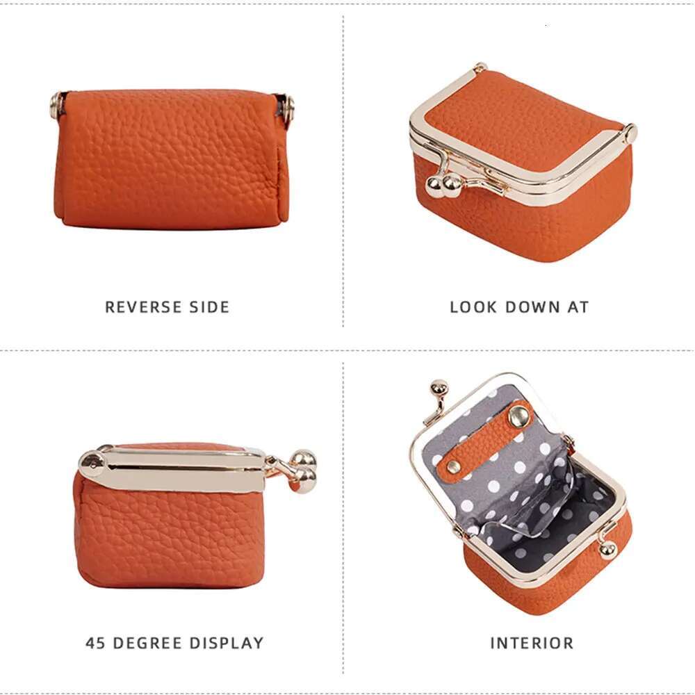 New Short Wallets Pocket Small Simple Genuine Leather Female Purses Top Quality Ring Necklace Box Women Coin Bag
