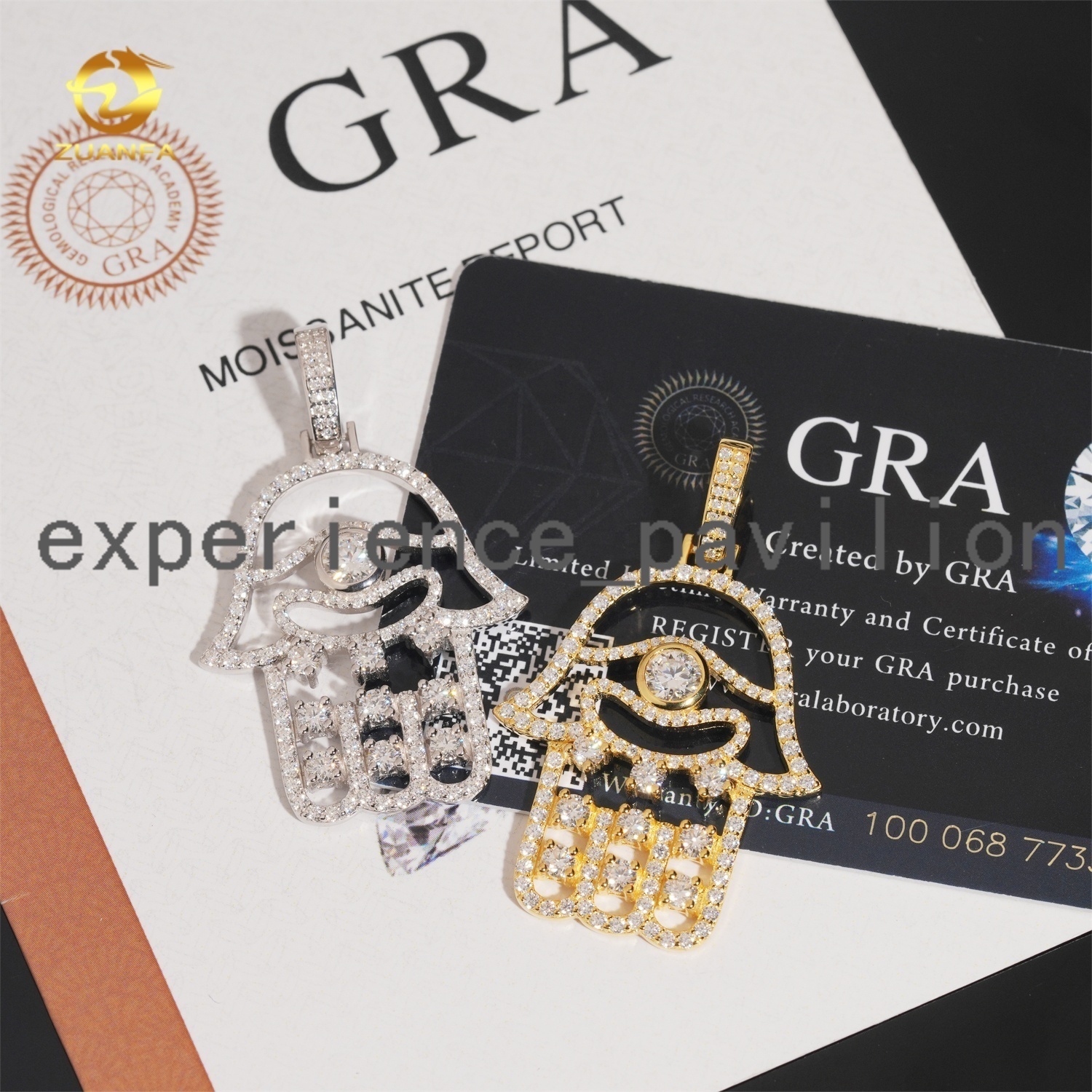 Hip Hop Jewelry High Quality Iced Out Hollow Hamsa Hand 925 Silver VVS Moissanite Pendants