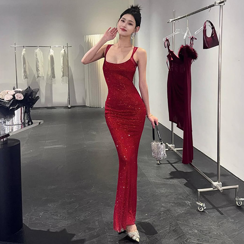 Wind 2025 summer new womens sexy backless mesh patchwork socialite temperament slim fit dress