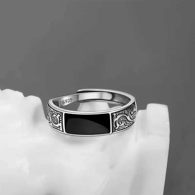 925 Sterling Silver Mens Ring High Quality Luxury black Gem For Men Wedding Fine Jewelry Accories Party GiftsXJ250514