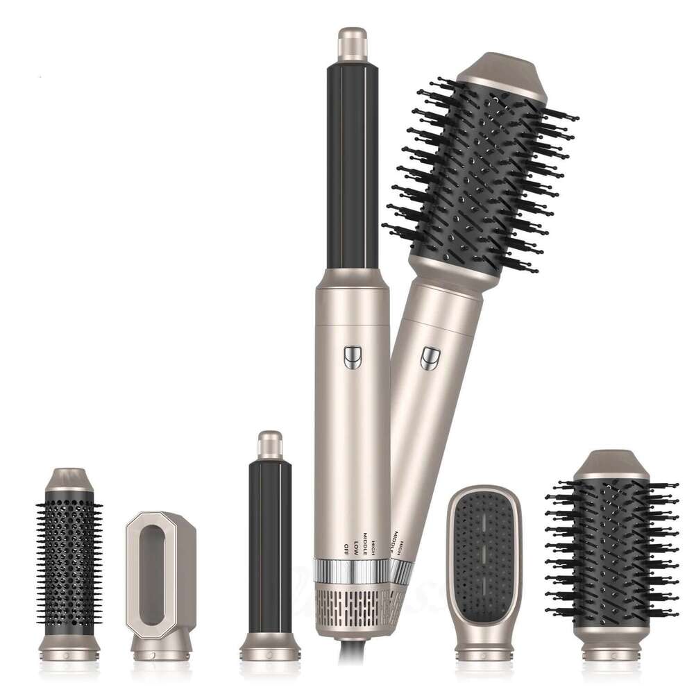5 In 1 Dryer Brush Electric Hot Air Straightener Multi Hair Styling Blowing Comb Rotating Curling Iron Set Professional