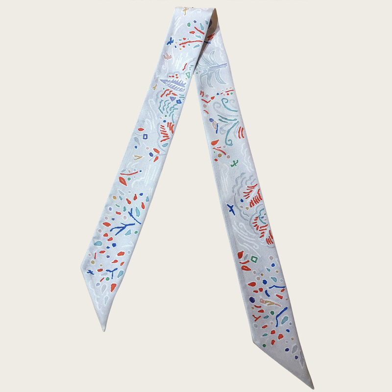 Women Silk Scarf Fashion Headband Summer Hairband Handkerchief With Dust Bag