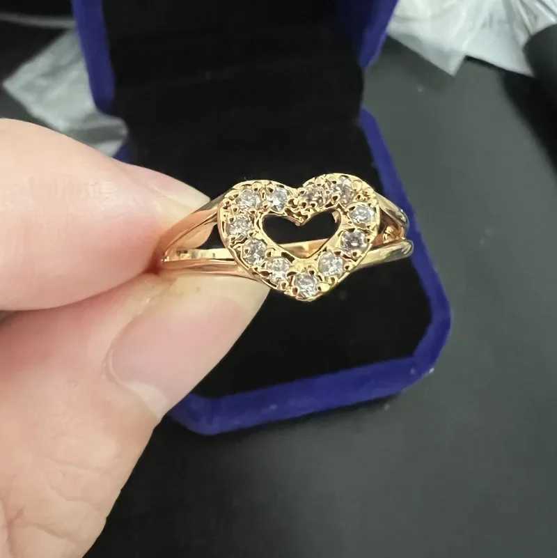 Heart Lab Diamond Promise Ring 10K Gold Engagement Wedding Band Rings for Women Bridal Party Finger Jewelry GiftXJ250514