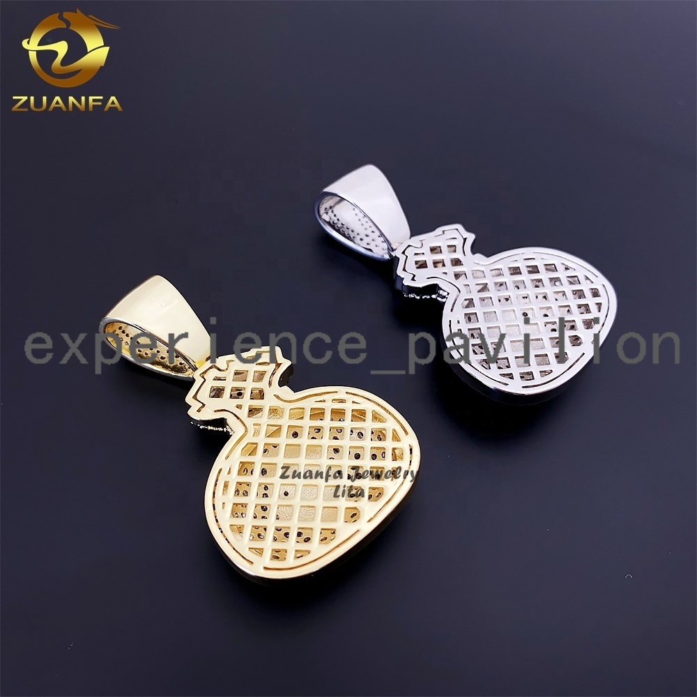 Fine Jewelry Custom Iced Out Pendants Charms Money Bag 925 Silver Moissanite Diamond Pendant