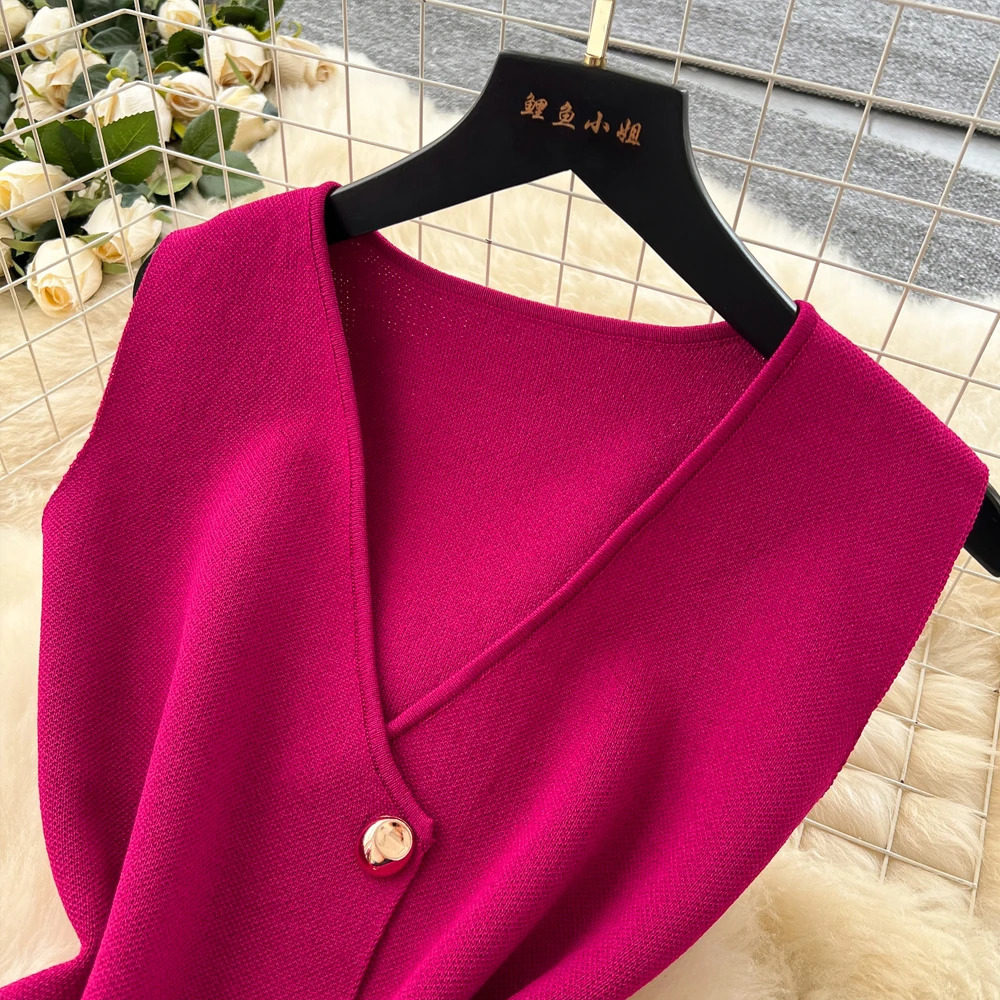 YuooMuoo Fashion Two Piece Suits for Women Summer Lady Elegant Patchwork Aesthetic Long Skirts and Knitted Vest Tops 250514