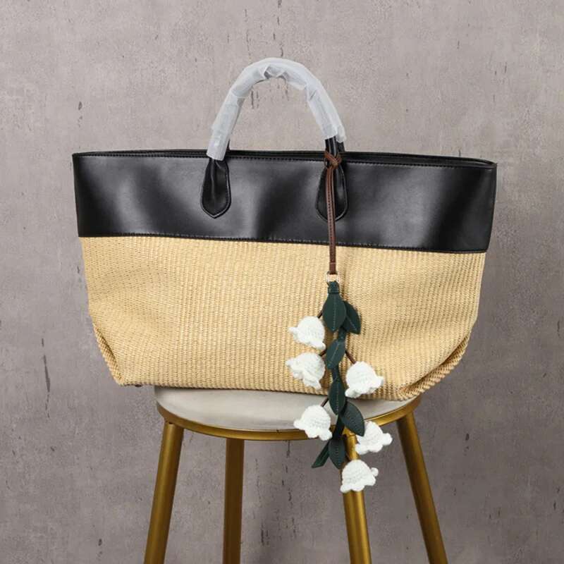 New Summer Straw Shoulder Large Capacity Patchwork Woven Beach Women's High Quality Fashion Travel Tote Bag