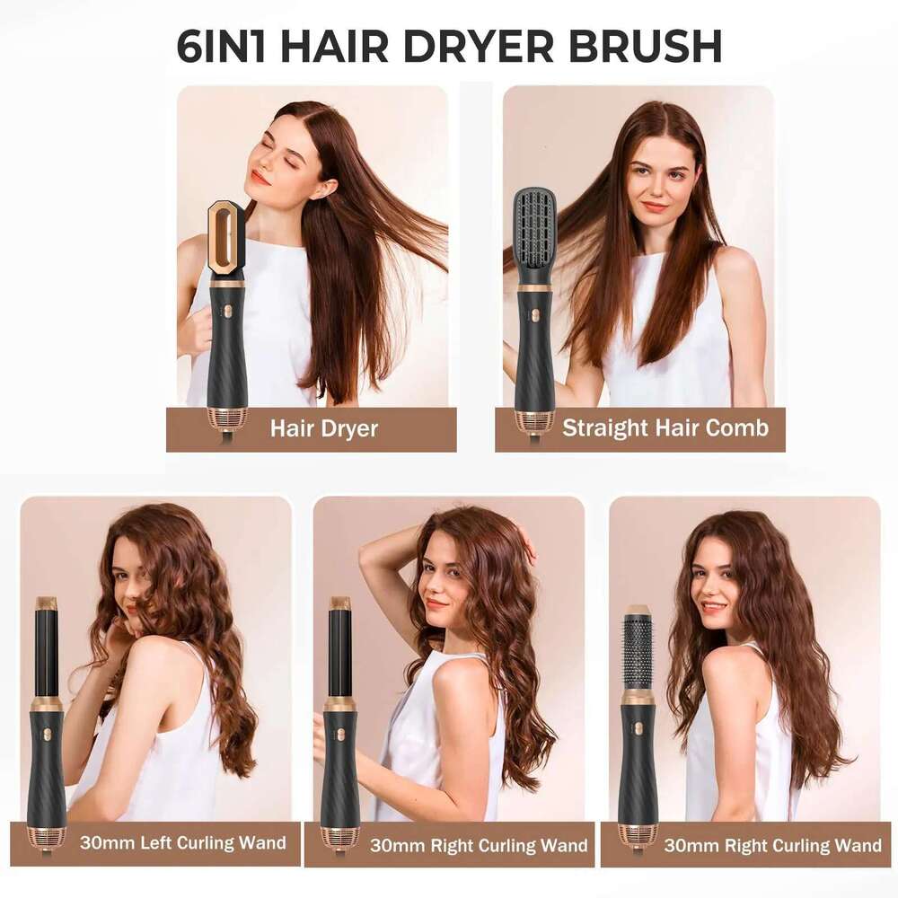 5 in 1 Blow Dryer Hot Brush Curler Air Styler Wrap Curling Iron Travel Hair Styling Tool