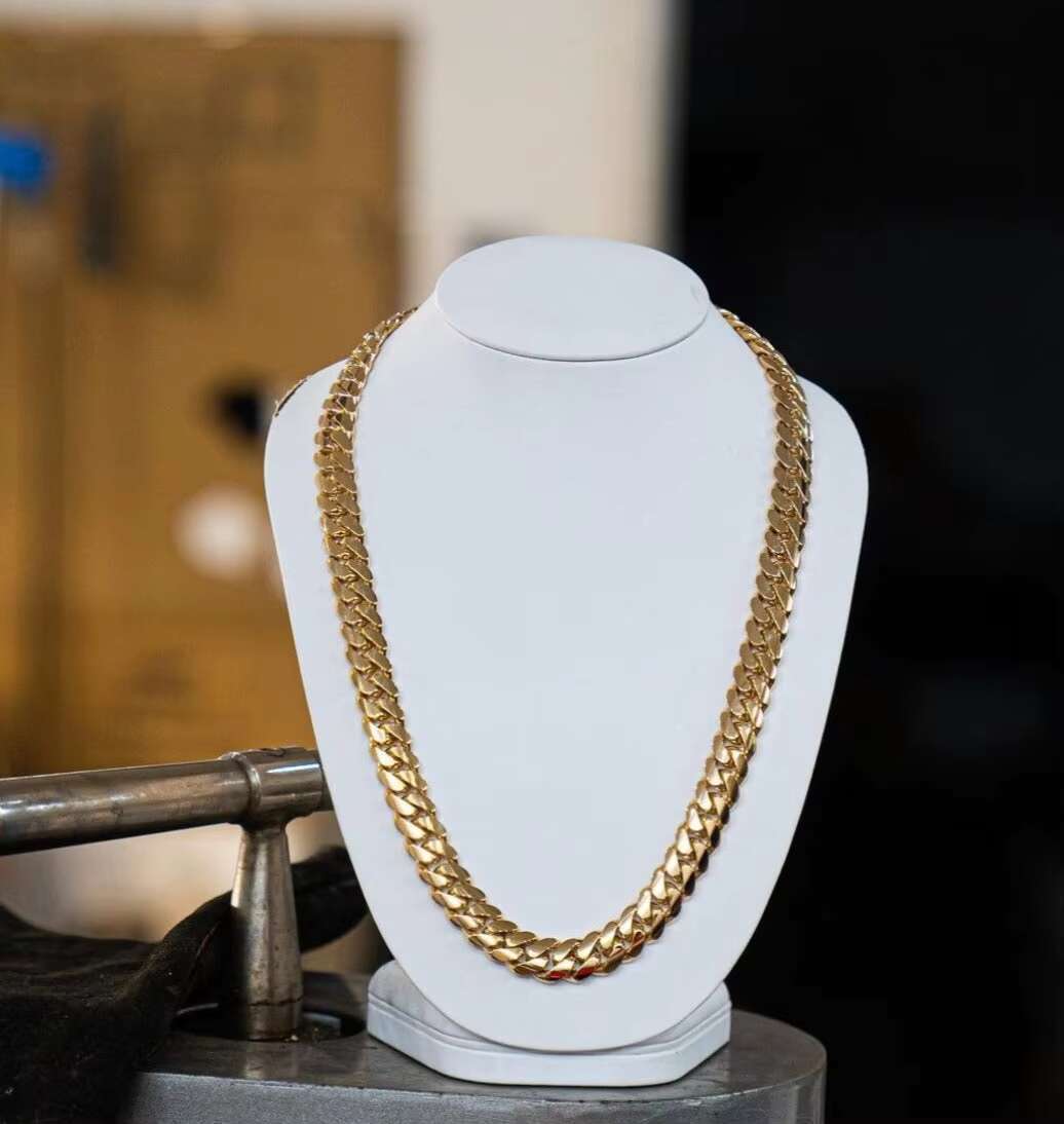 12 mm 925 Sterling Silver Hip Hop Miami Cuban Link Chain 18K Rapper Mens Cuban Necklace Gold Party Engagement Gift