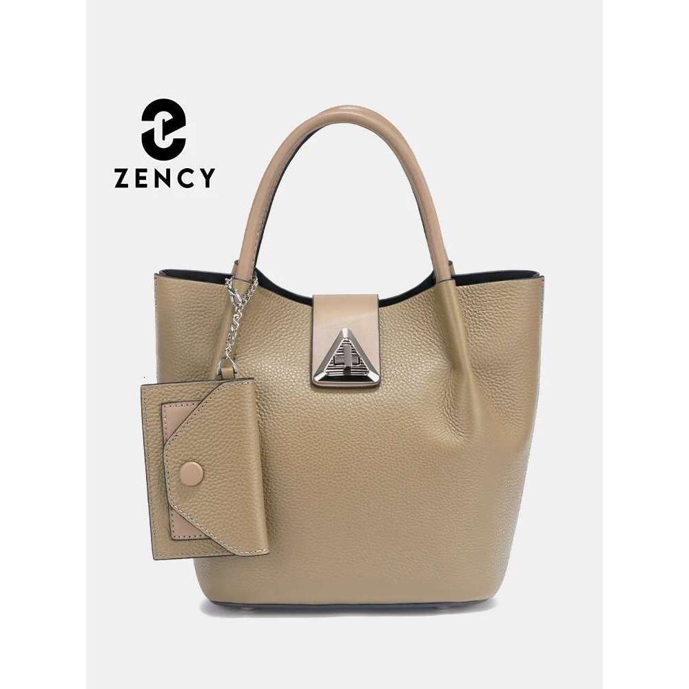 Zency 100% Genuine Leather Shoulder For Women Crossbody Top Handle With Small Card Organizer Bag Tote Handbag