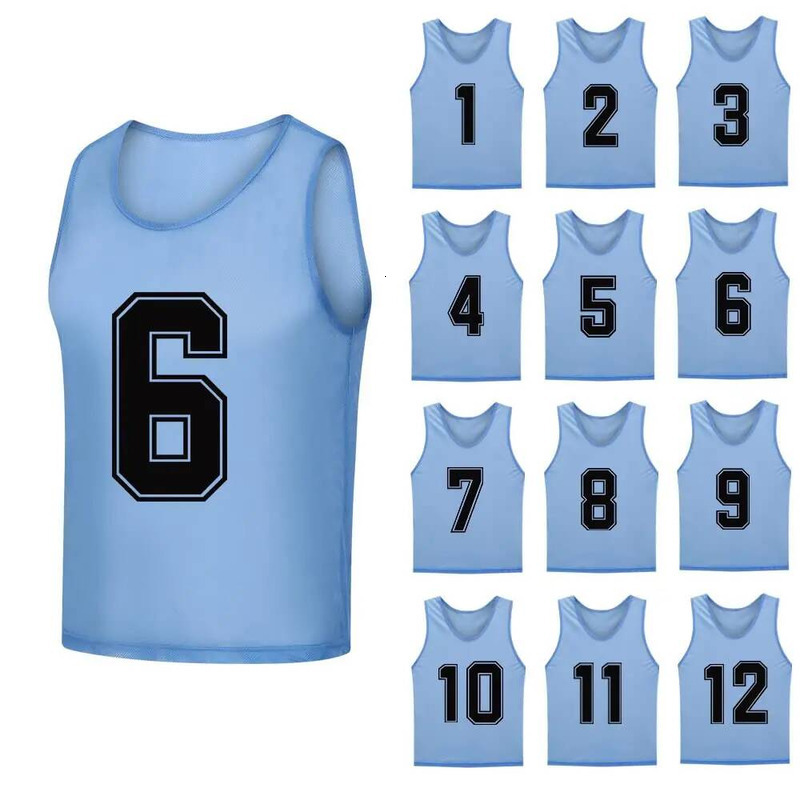 PCS Adults Soccer Pinnies Quick Drying Vest Youth Sports Basketball Football Team Jerseys Training Numbered Top Sui