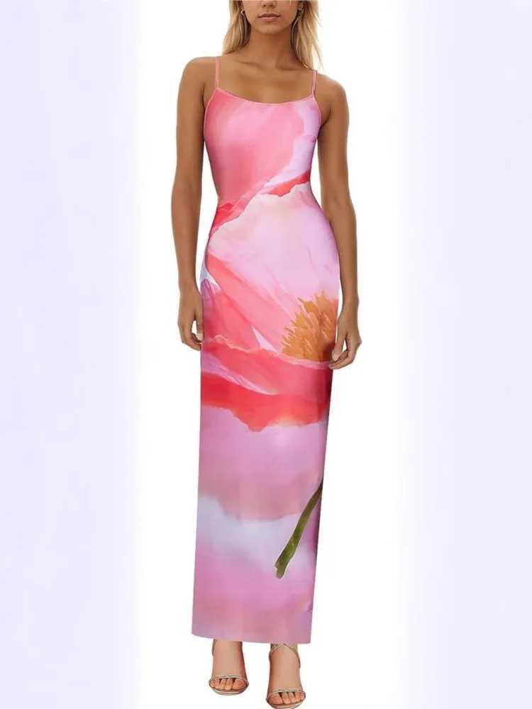 Fashion Sexy Strapless Print Tube Maxi Dress Women Off Shoulder Backless Stretch Long Sundress 2025 Summer New Beach Y2K ClothesXJ250514