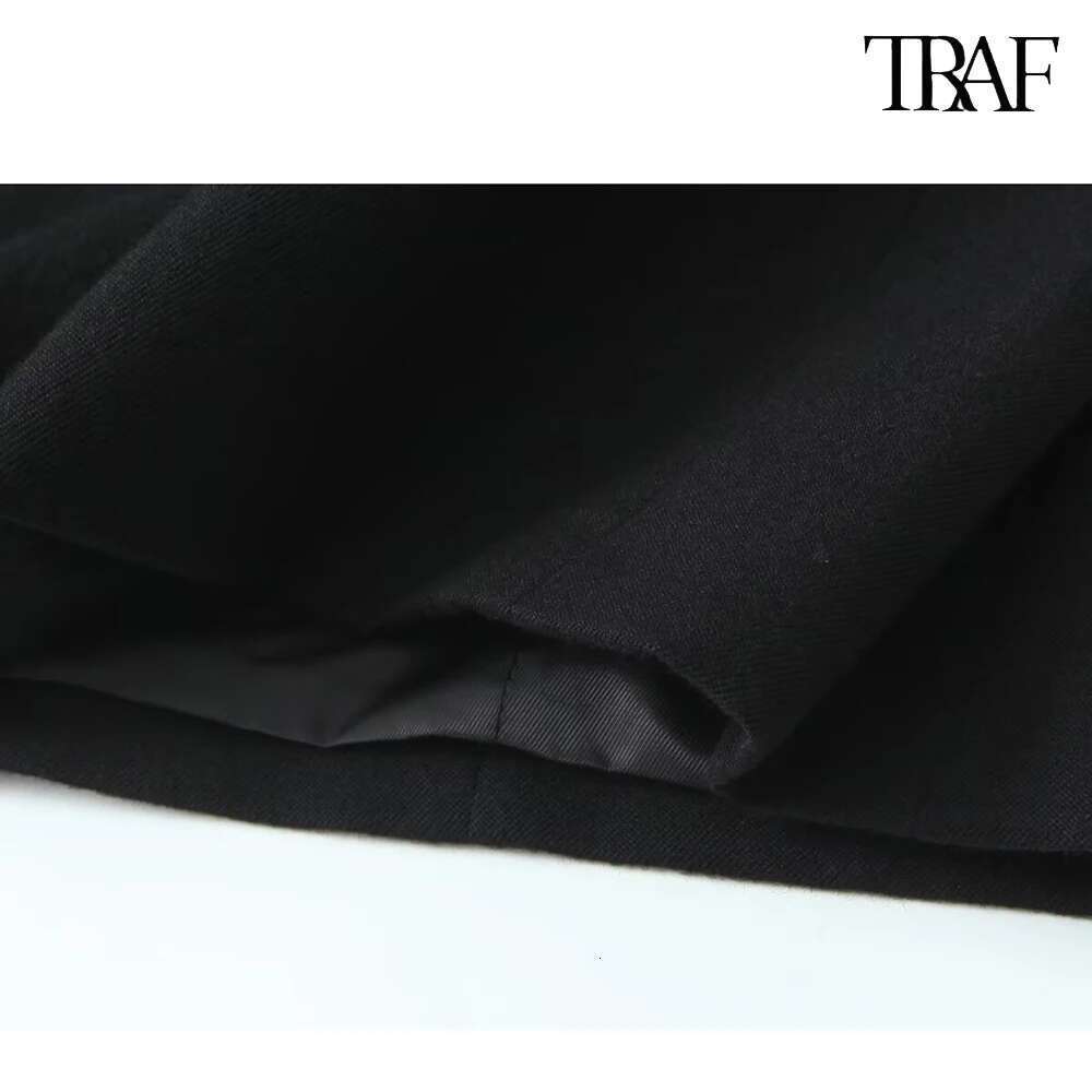 TRAF New Women's Solid Colour with Padded Sexy Mini Deep V Neck Slope Shoulder Dress 2025 Vintage Slim Dresses