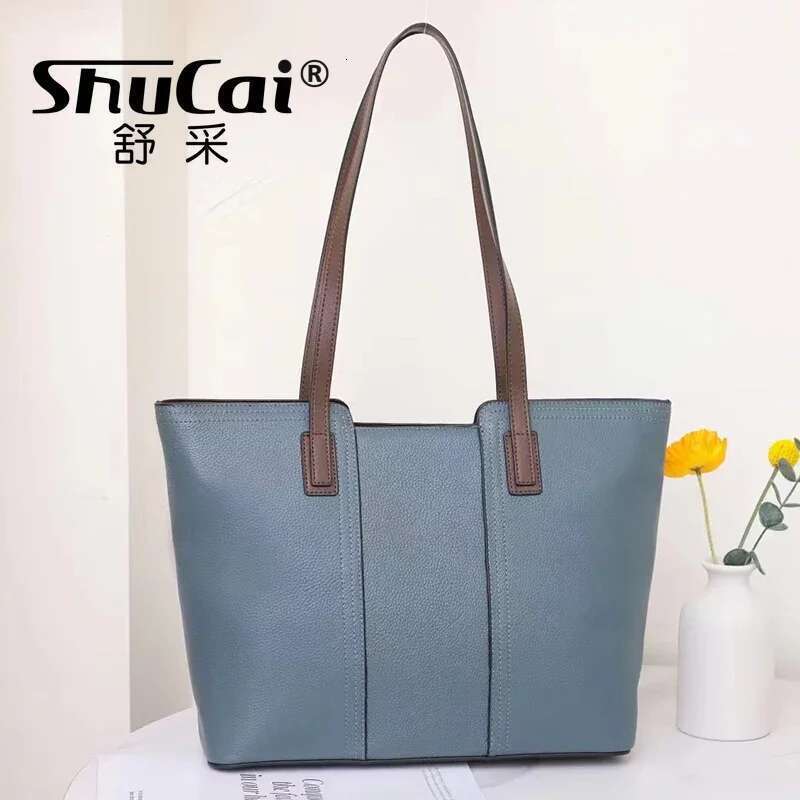 Genuine Leather Handbags High Quality Girls Vintage Fashion Large Capacity Travel Shopping Leisure Shoulder Bags