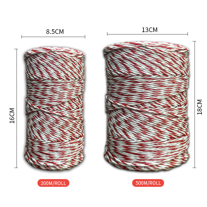 Electric Fence Polywire 1640 Feet/500 Meters 6 Stainless Steel Strands Portable Electric-Fence Rope for Reliable Conductivity and Rust Resistance