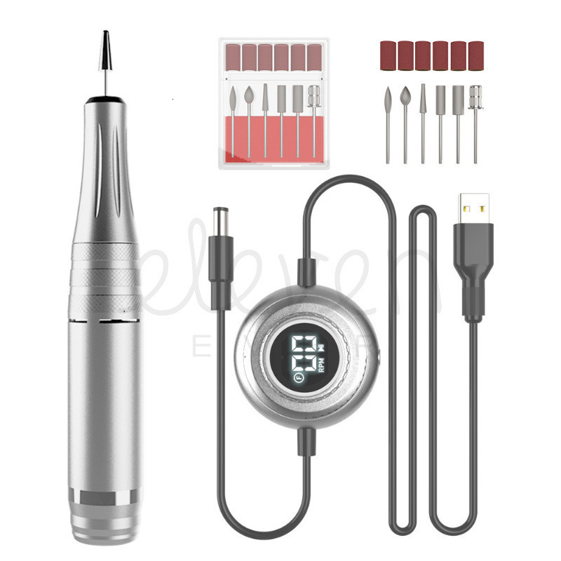 Nail Art Equipment 45000RPM Nail Drill Manicure Machine Rechargeable Electric Nail Sander With Pause Mode Nails Lathe Gel Cutting Remove Tool 231207